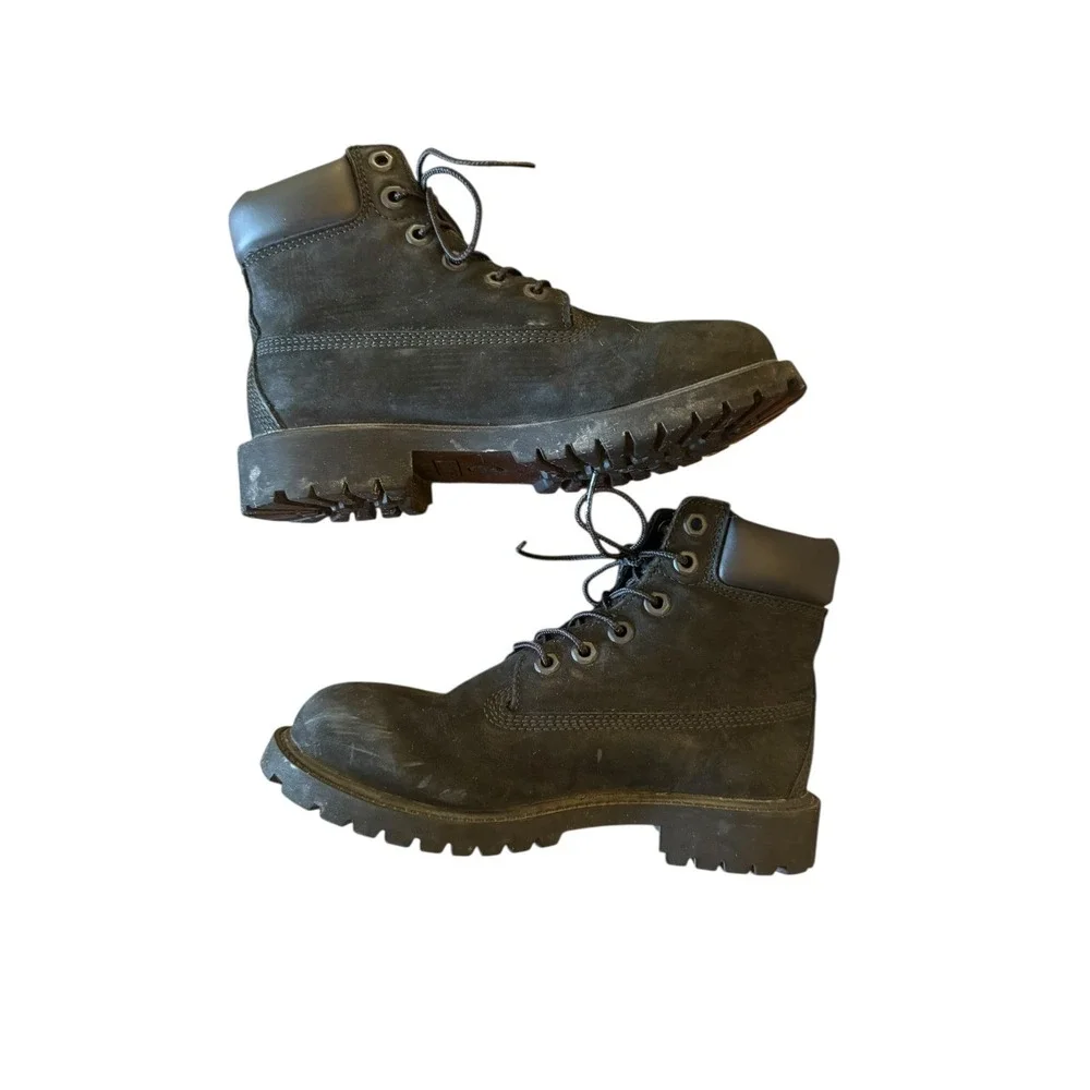 Timberland Junior Nubuck‎ Boots 3.5 Black Premium 6 Inch Waterproof Kids Youth